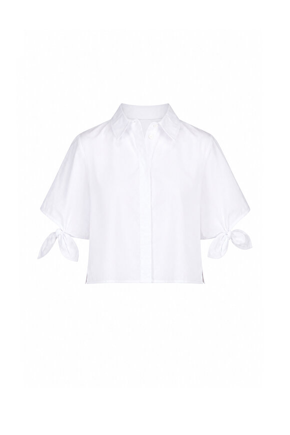 Tanya Taylor Corinna White Tie Blouse - view 1
