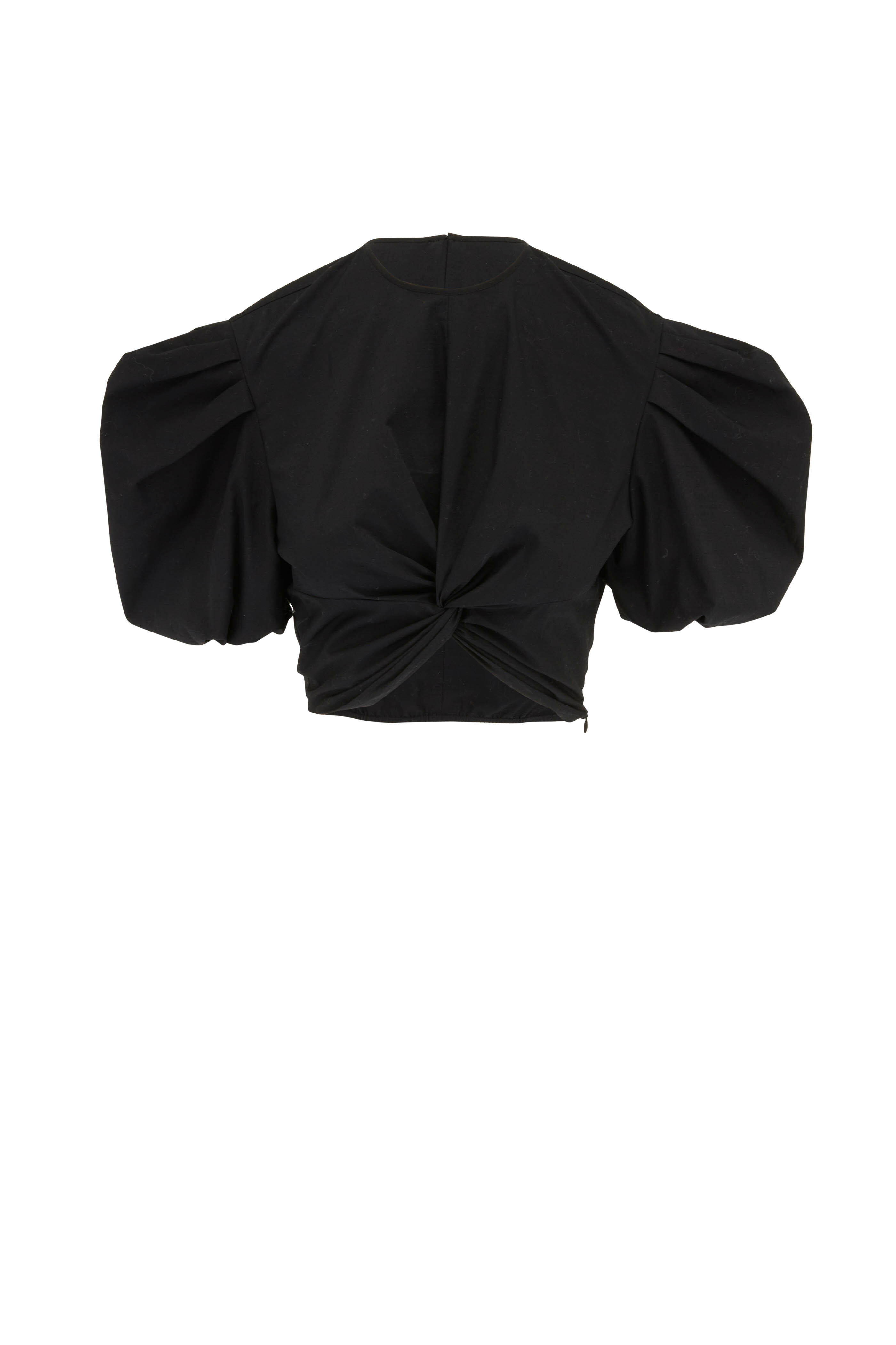 Vince - Black Twist Knot Puff Sleeve Blouse | Mitchell Stores