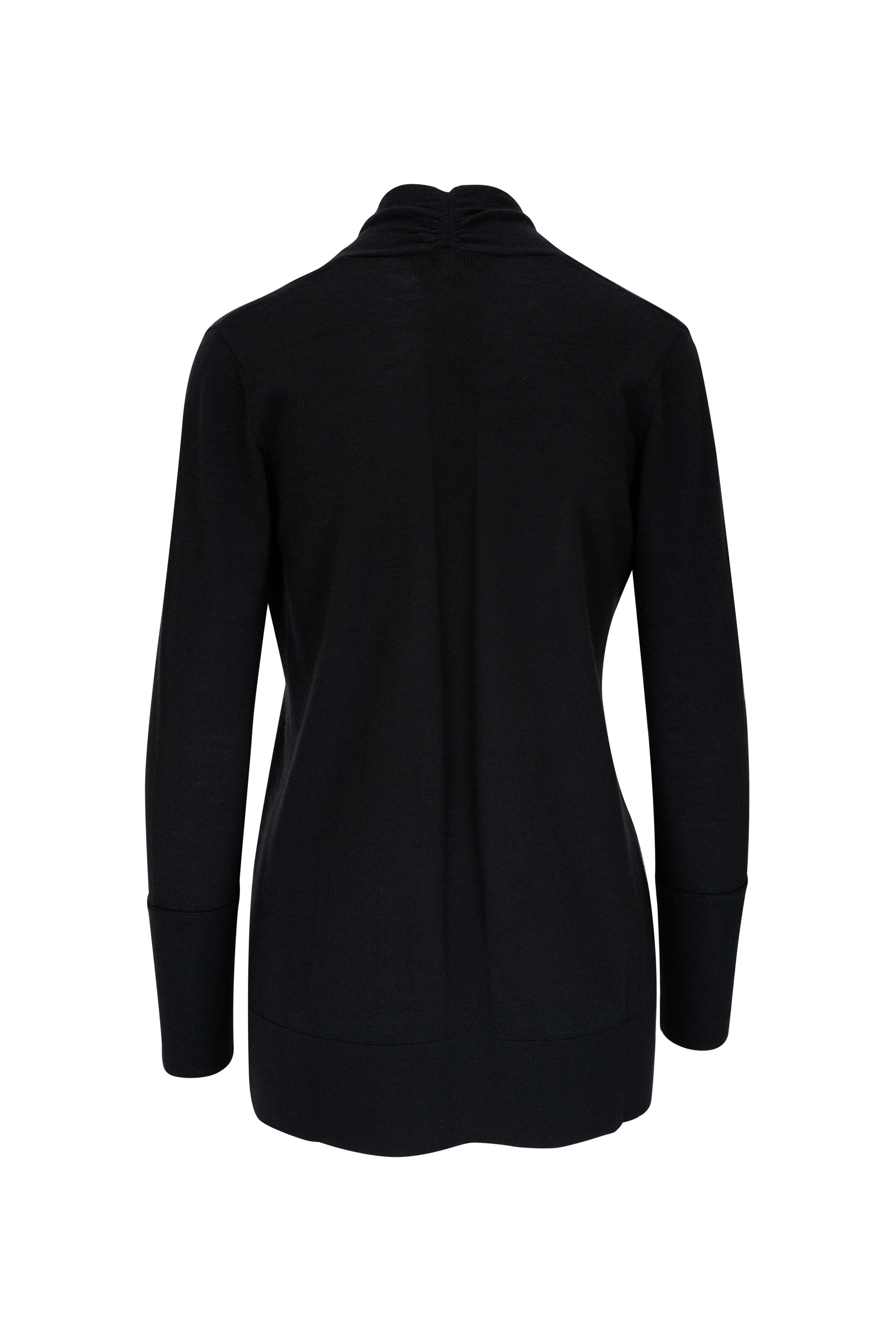 Kinross - Easy Black Worsted Cashmere Cardigan | Mitchell Stores