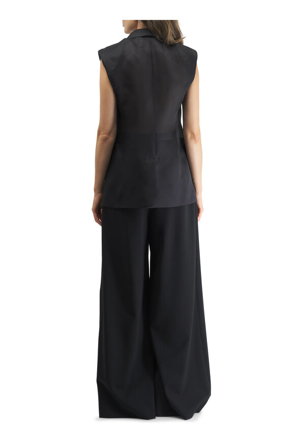 Akris - Tybalt Black Tailored Silk Gauze Sleeveless Vest