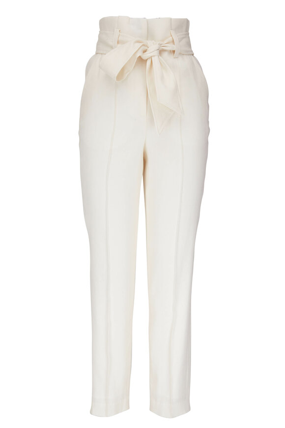 Veronica Beard - Clerence White Paper Bag Waist Pant