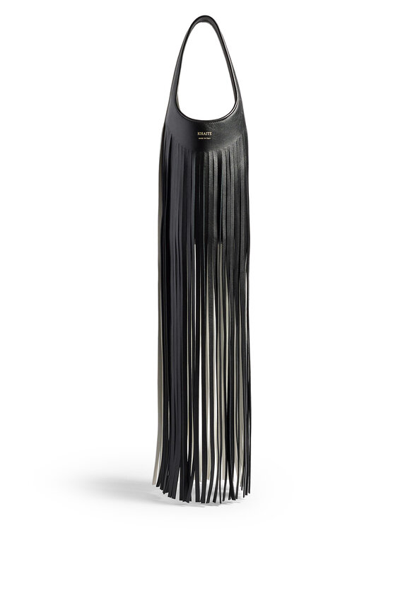 Khaite Small Livia Black & White Fringe Leather Bag - view 1