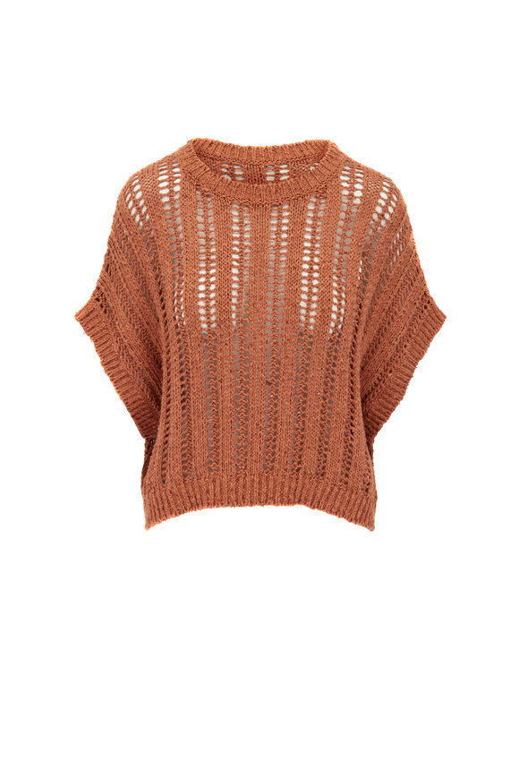 BRUNELLO CUCINELLI フリンシエッシニットケフ MSCDAGP42 CVF17 Brunello Cucinelli - Ginger Cap Sleeve Sequin Knit Sweater