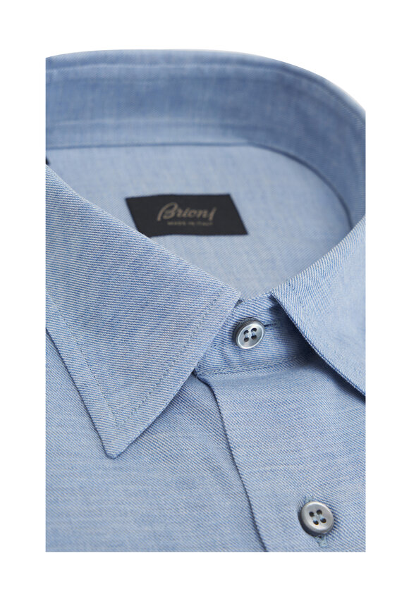 Brioni - Blue Cotton & Cashmere Sport Shirt 