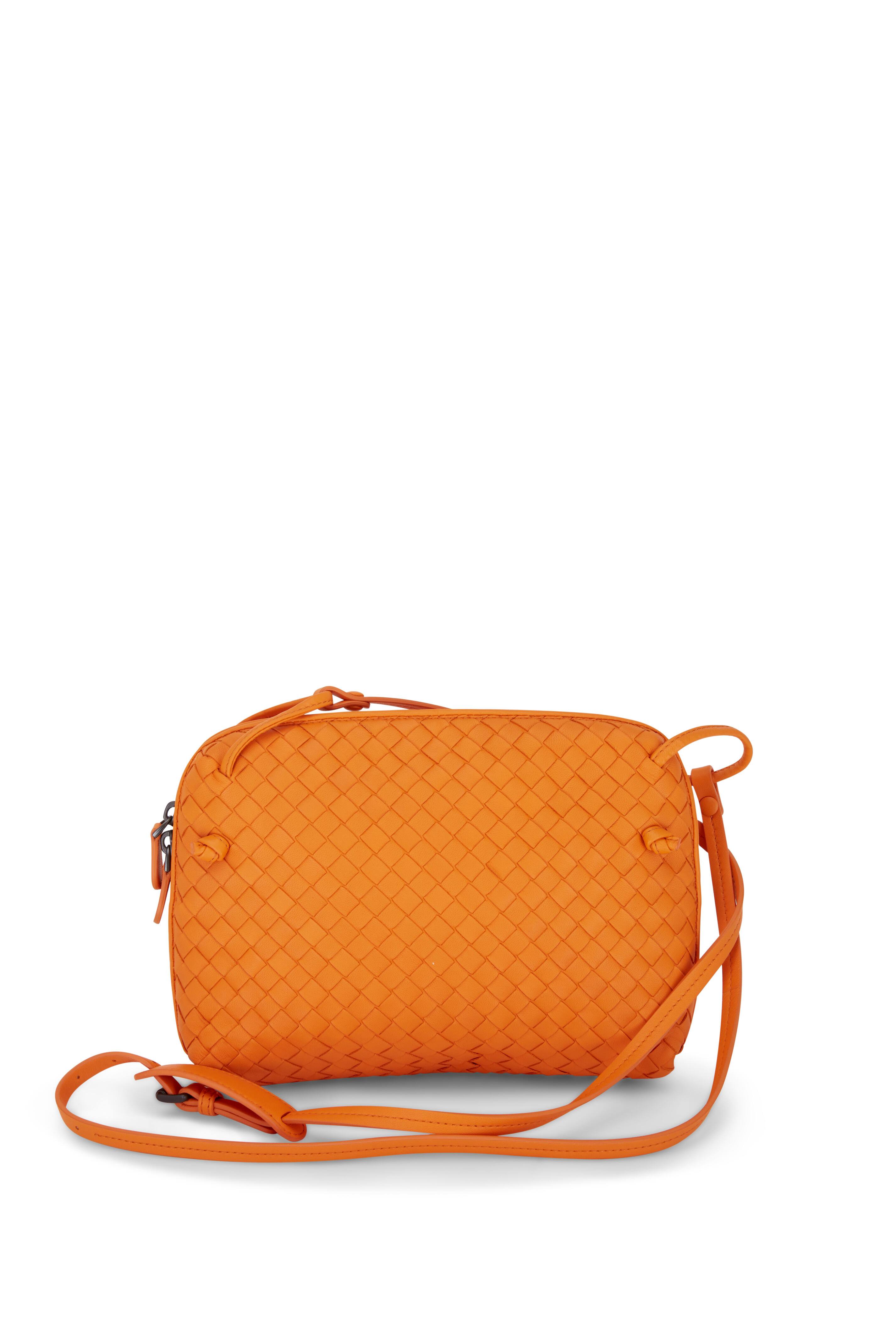 Bottega Veneta Orange Nappa Intrecciato Nodini Crossbody - BV Handbags