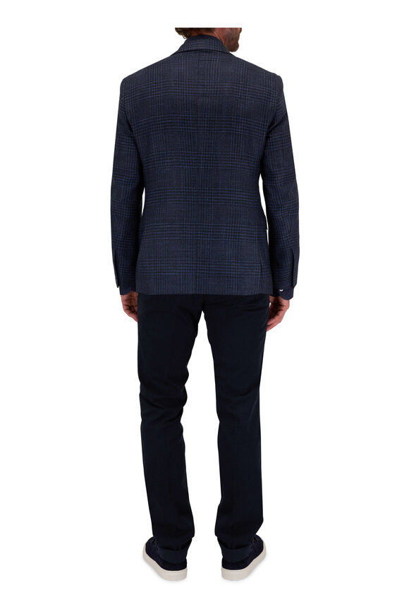 Atelier Munro - Royal Blue & Navy Glen Plaid Wool Blend Sportcoat