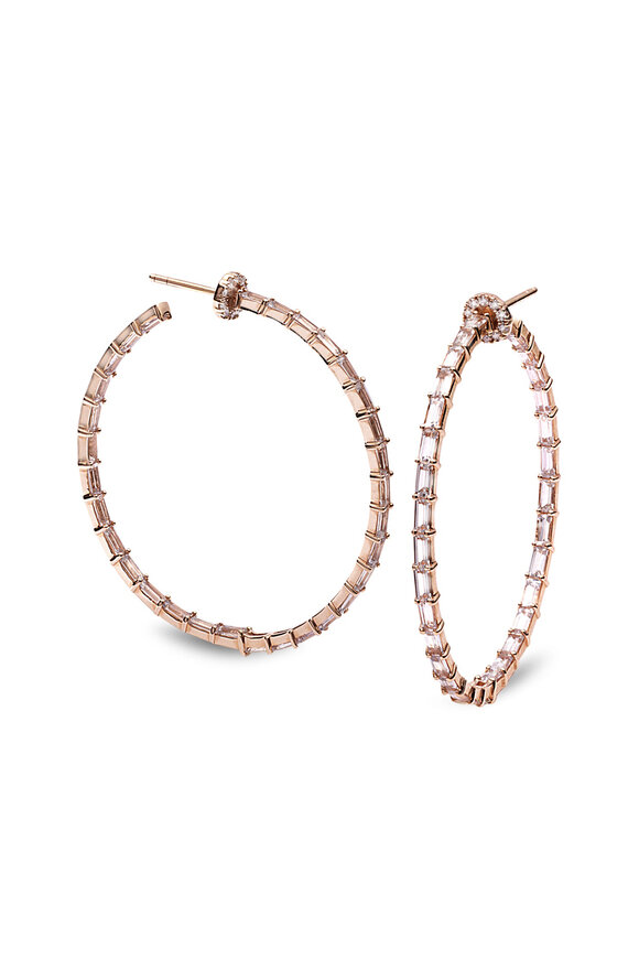 Nam Cho 18-karat White Sapphire 2-inch Hoop Earrings