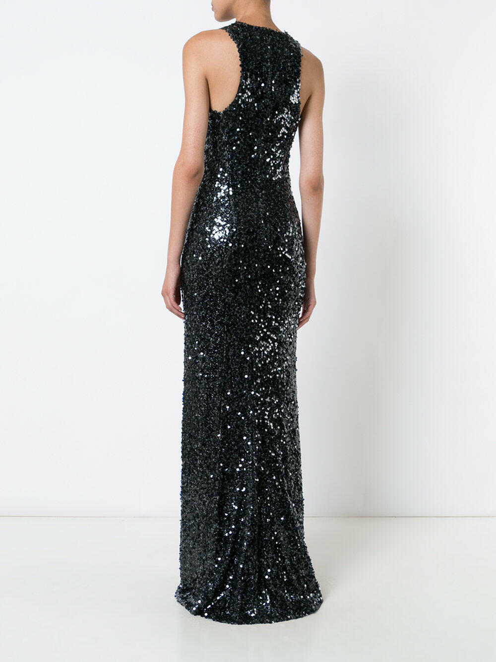 Galvan - Ink Blue Sequin Racerback Column Gown