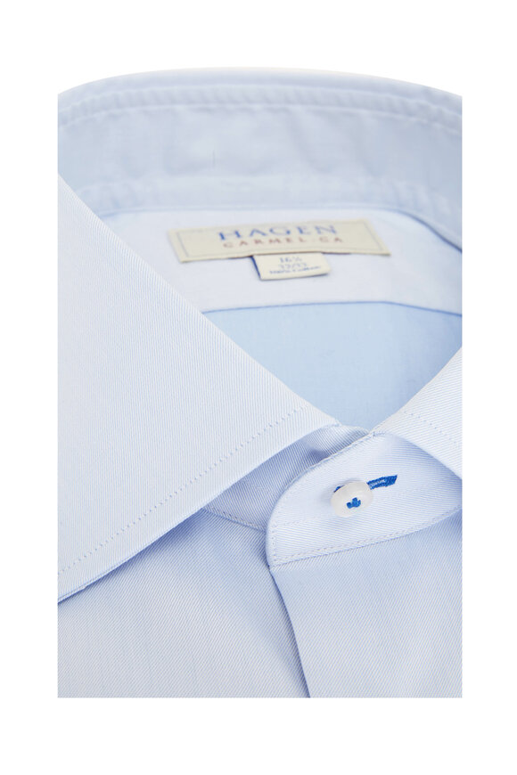 Hagen Shirts - Solid Blue Cotton Dress Shirt