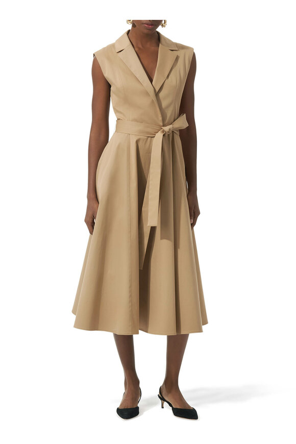 Carolina Herrera - Sand Belted Trench Midi Dress