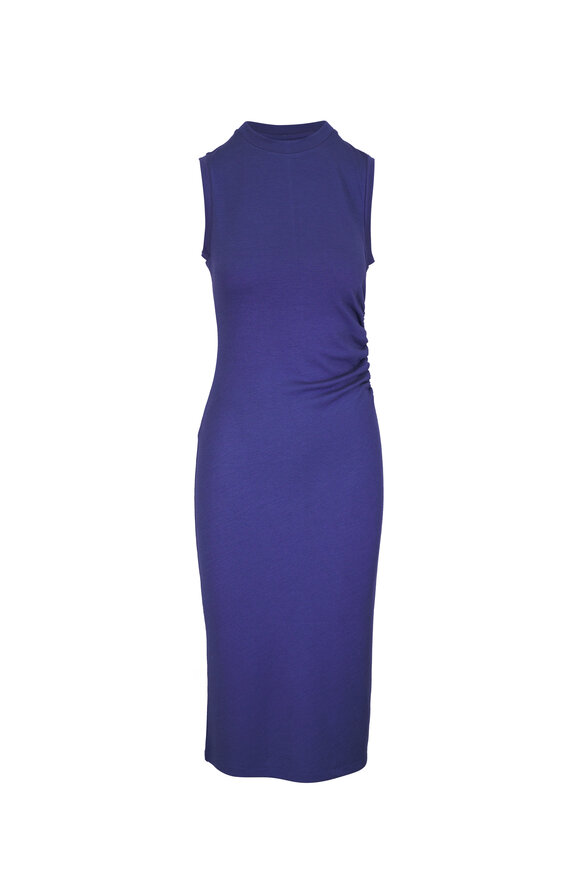 Vince Dark Periwinkle Sleeveless Waist Gather Dress