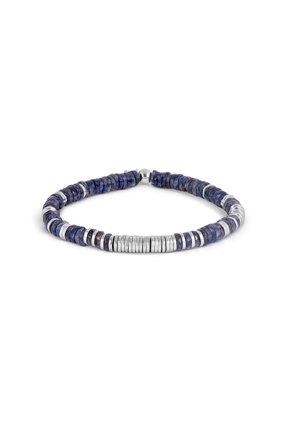 Tateossian Sodalite Classic Disc Stretch Bracelet