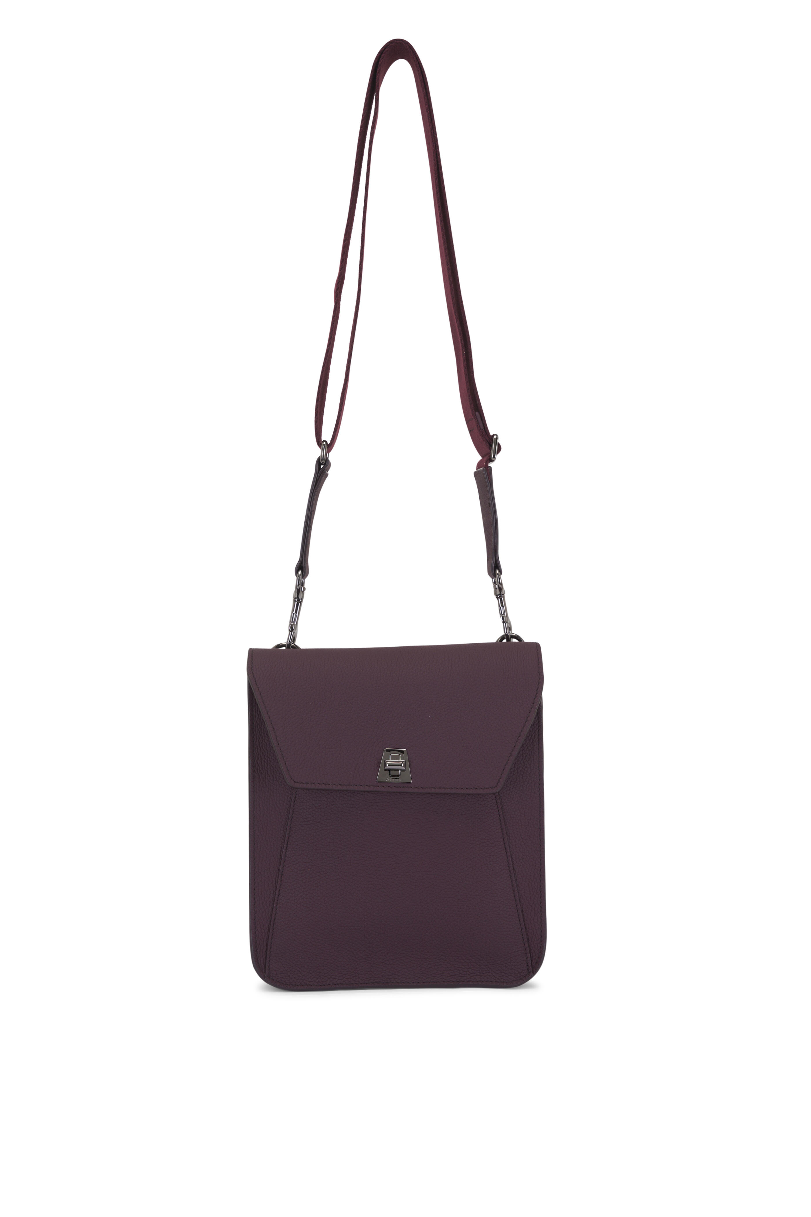 Akris - Little Anouk Burgundy Leather Messenger Bag