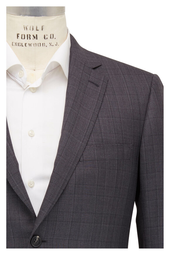 Brioni - Charcoal Gray Wool Plaid Suit