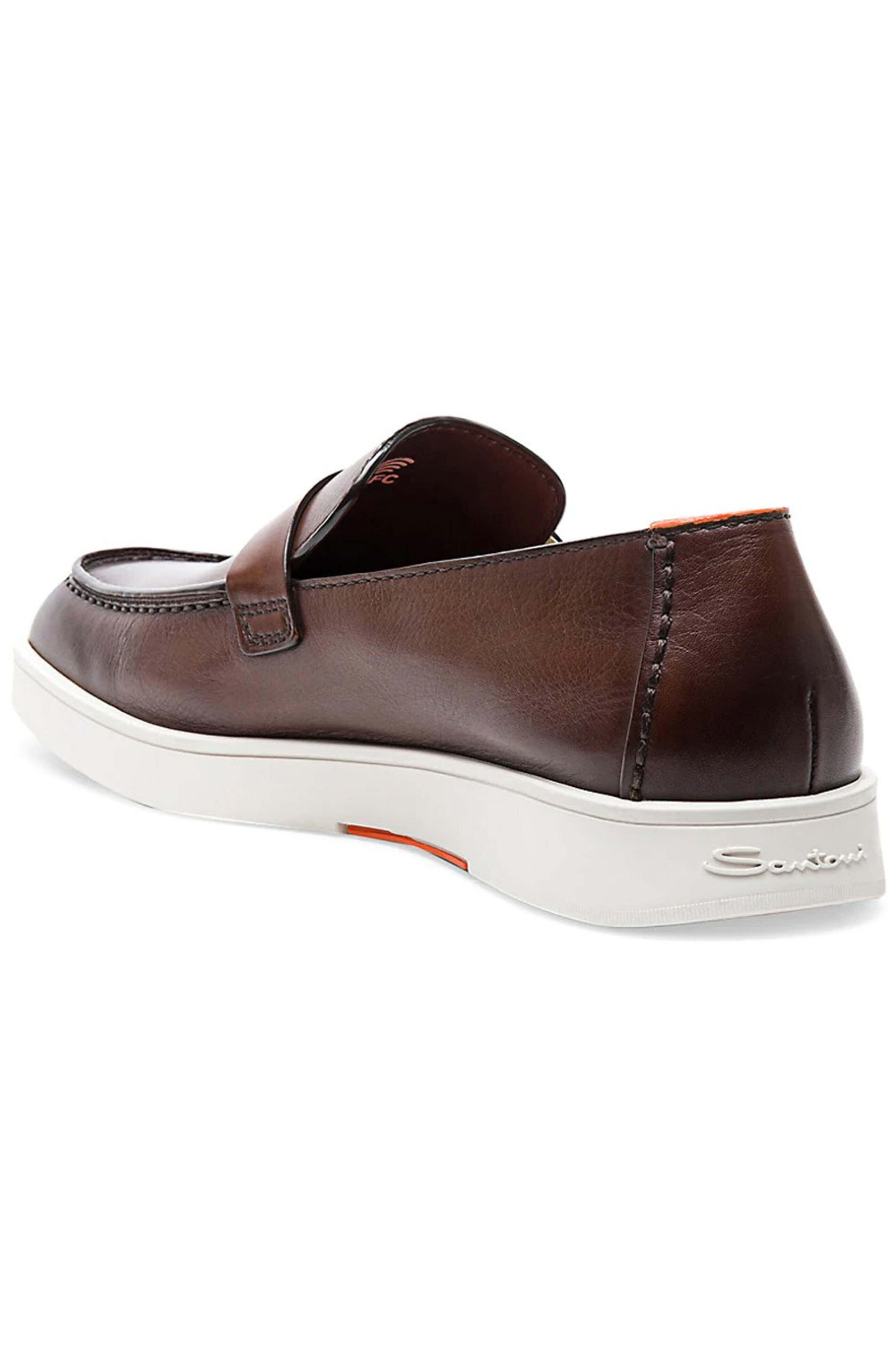 Santoni - Dread Leather Loafer in Dark Brown