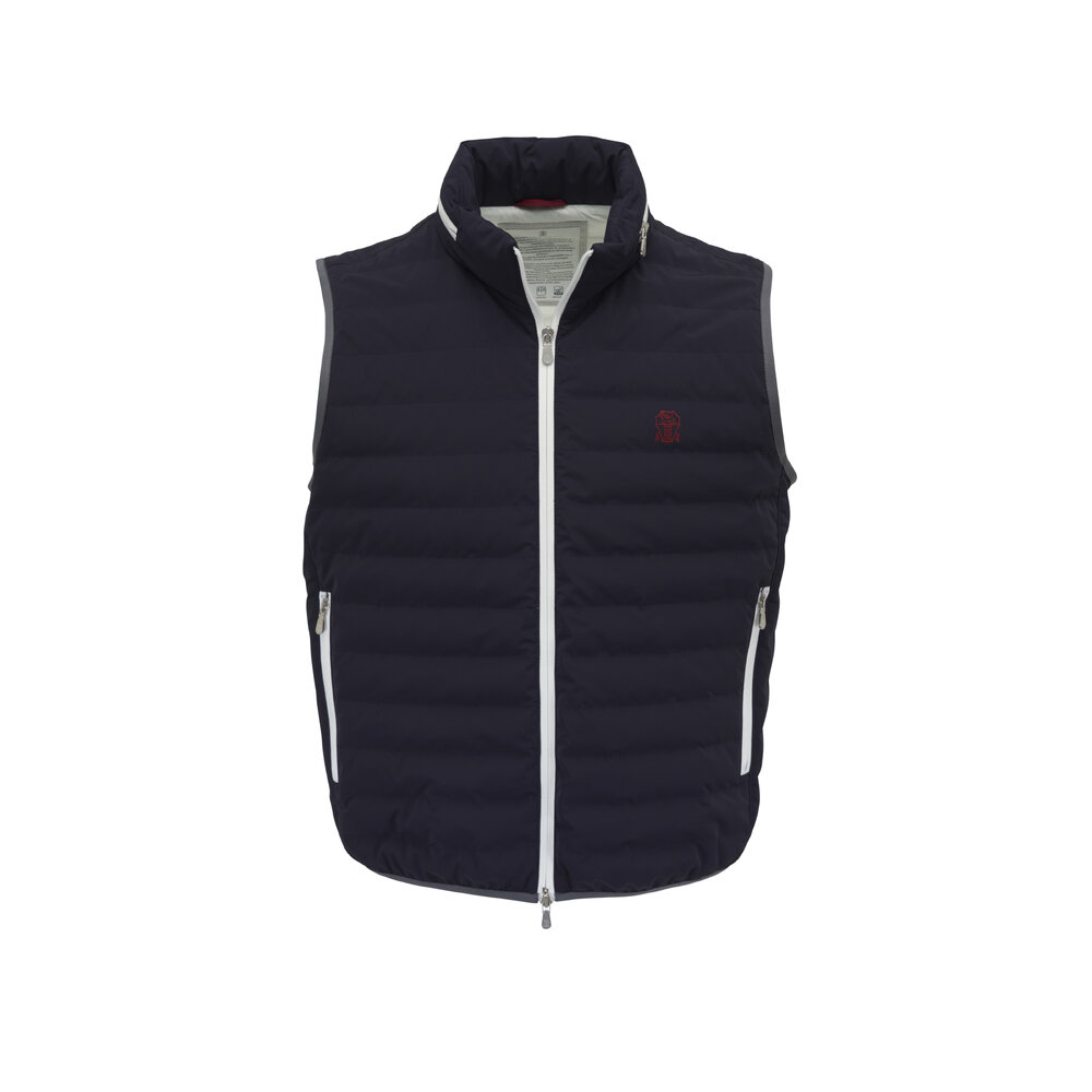 Brunello Cucinelli - Navy Blue Down Vest | Mitchell Stores