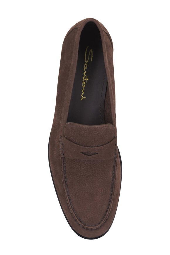 Santoni Haileigh Brown Exclusive Suede Penny Loafer - view 3