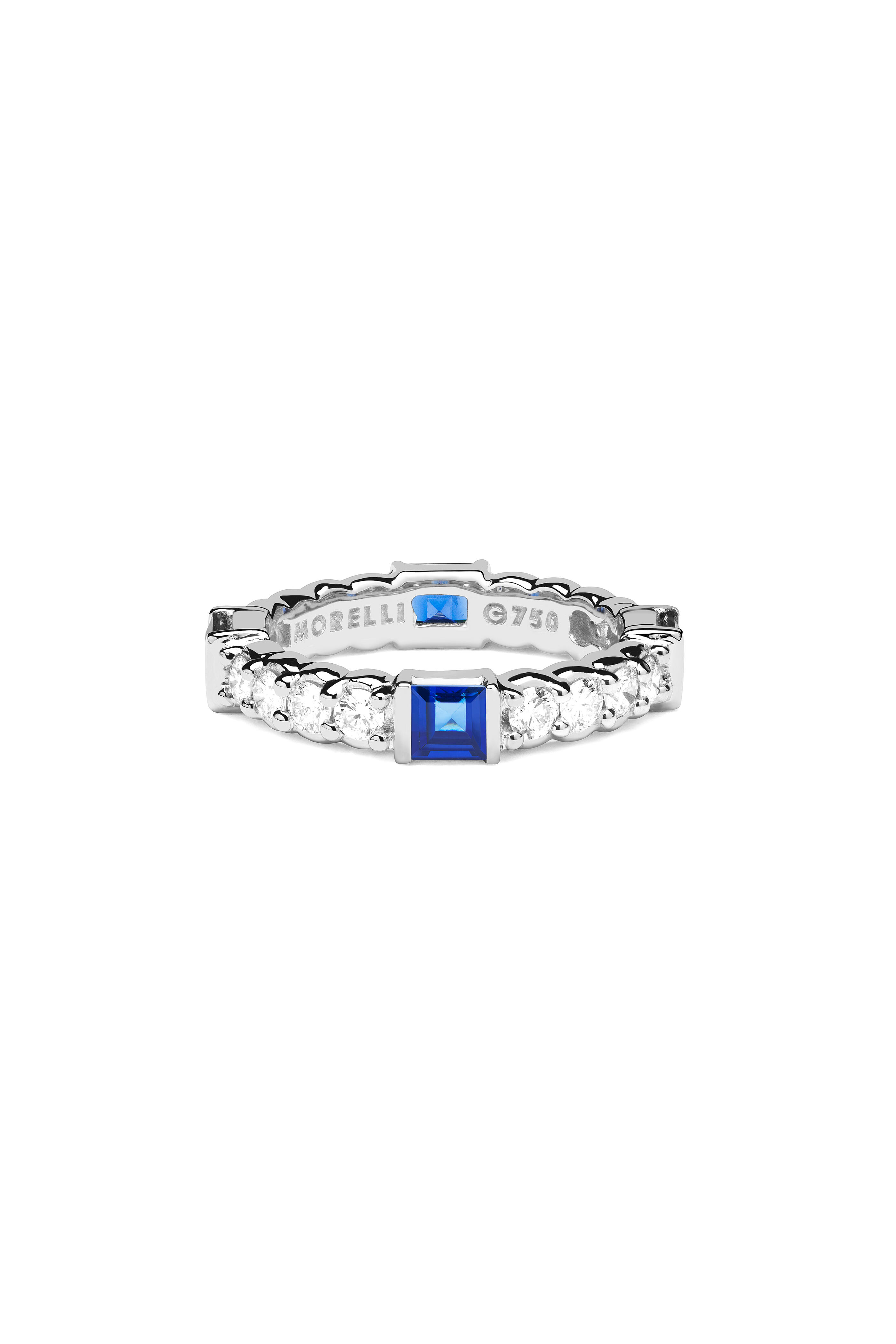 Paul Morelli - Platinum Diamond & Sapphire Pinpoint Ring