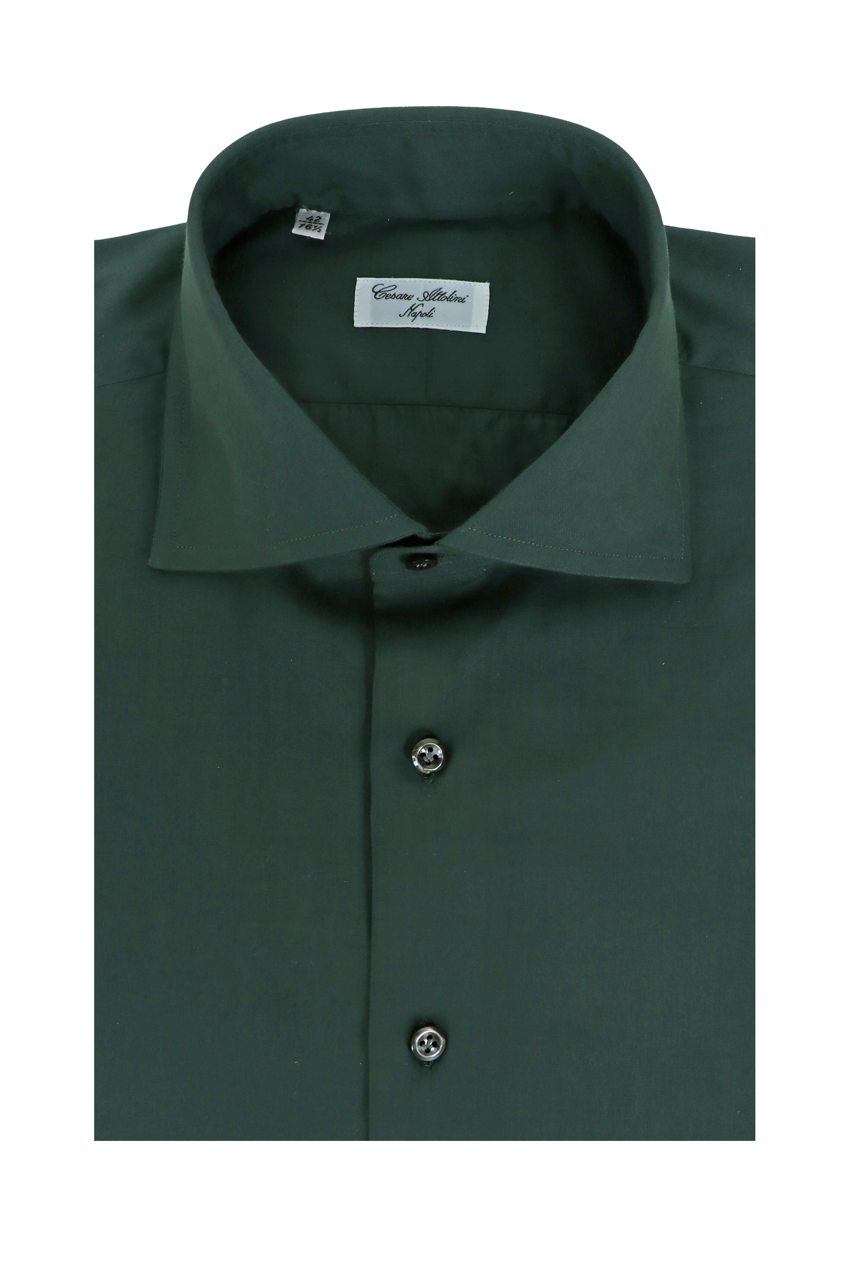 Cesare Attolini - Solid Sage Green Cotton Sport Shirt