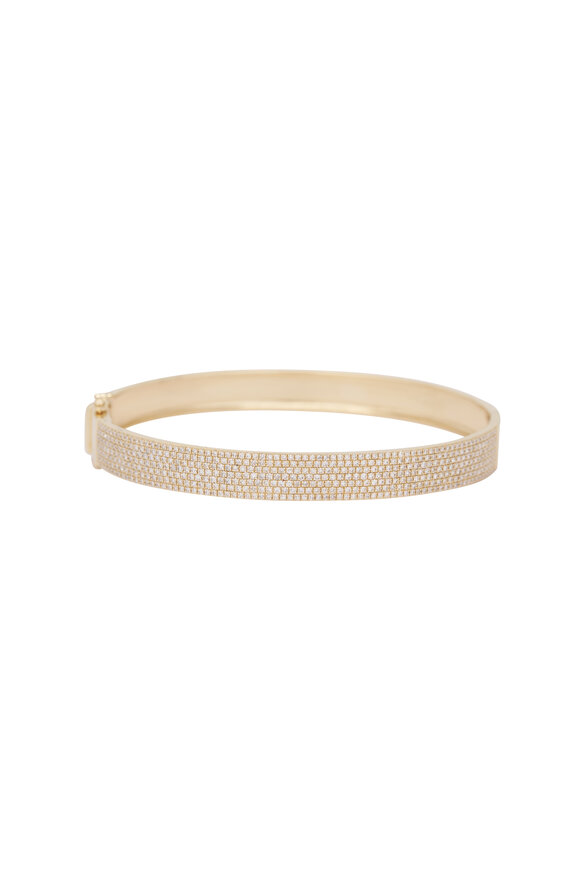Kai Linz 14k Yellow Gold Scintillate White Diamond Bangle - view 1
