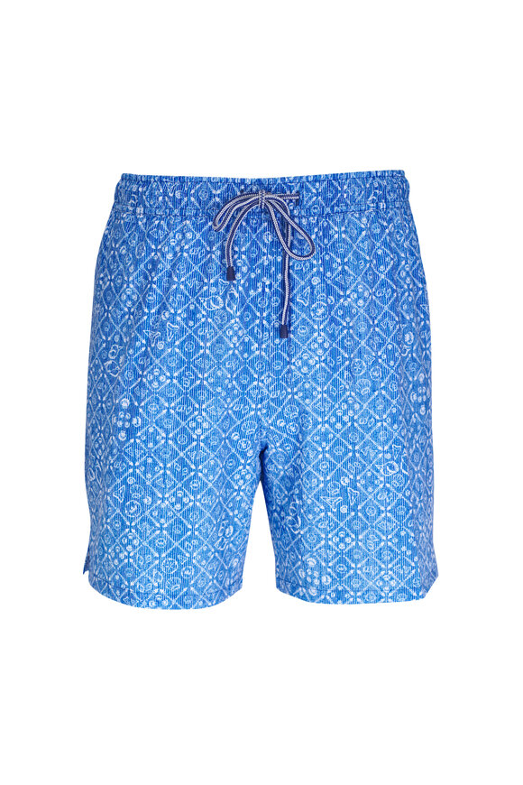 Peter Millar Moon Blue Beachcomber Swim Trunks