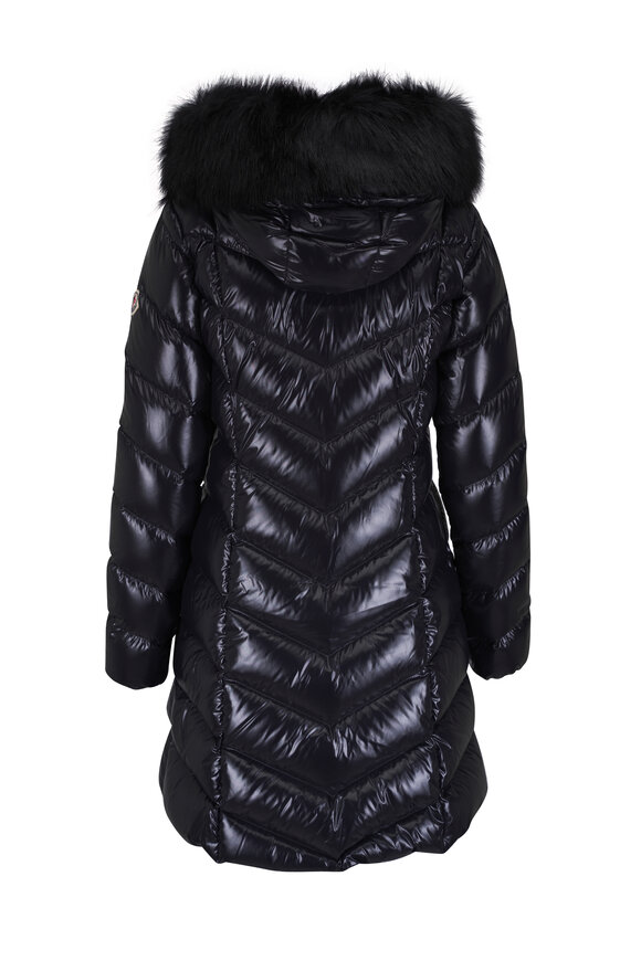 Moncler Fulmarus Black Hooded Long Down Jacket