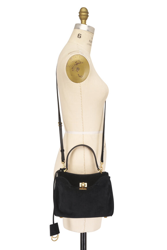 Balenciaga Mini Rodeo Black Suede Top Handle Bag - view 7