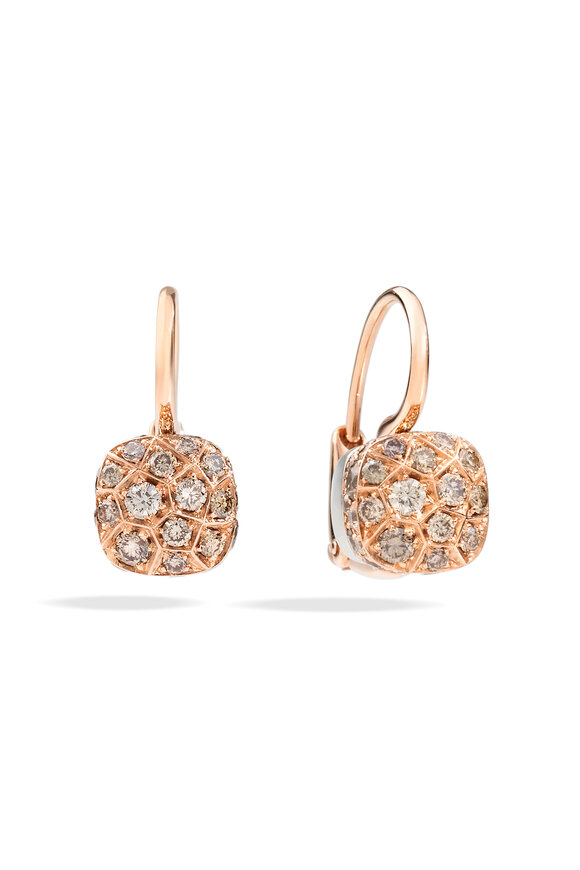 Pomellato 18k Rose Gold Nudo Brown Diamond Earing - view 1