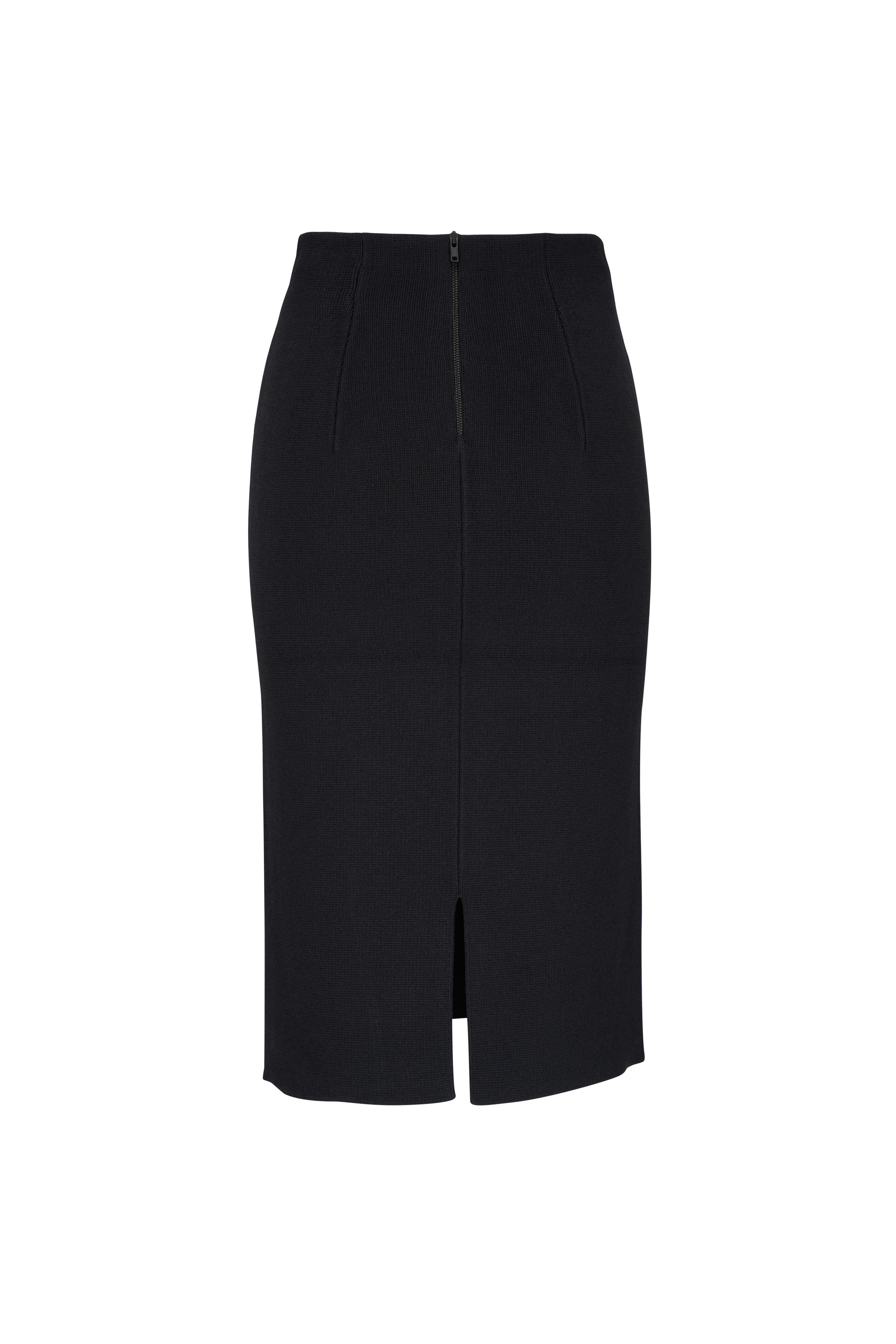 Scanlan Theodore - Black Crepe Knit Pencil Skirt