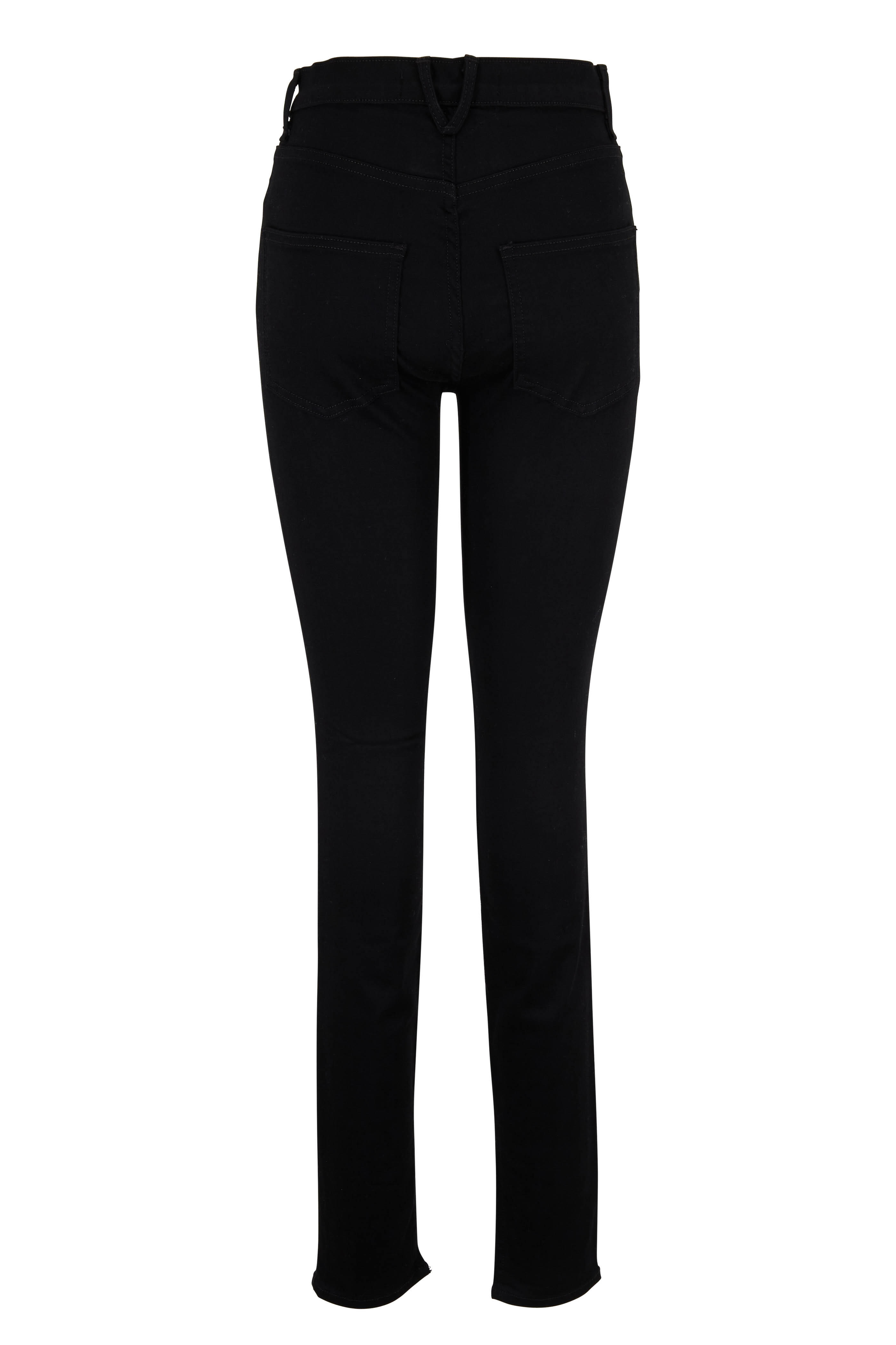 Veronica Beard - Kate Black High-Rise Split Hem Skinny Jean