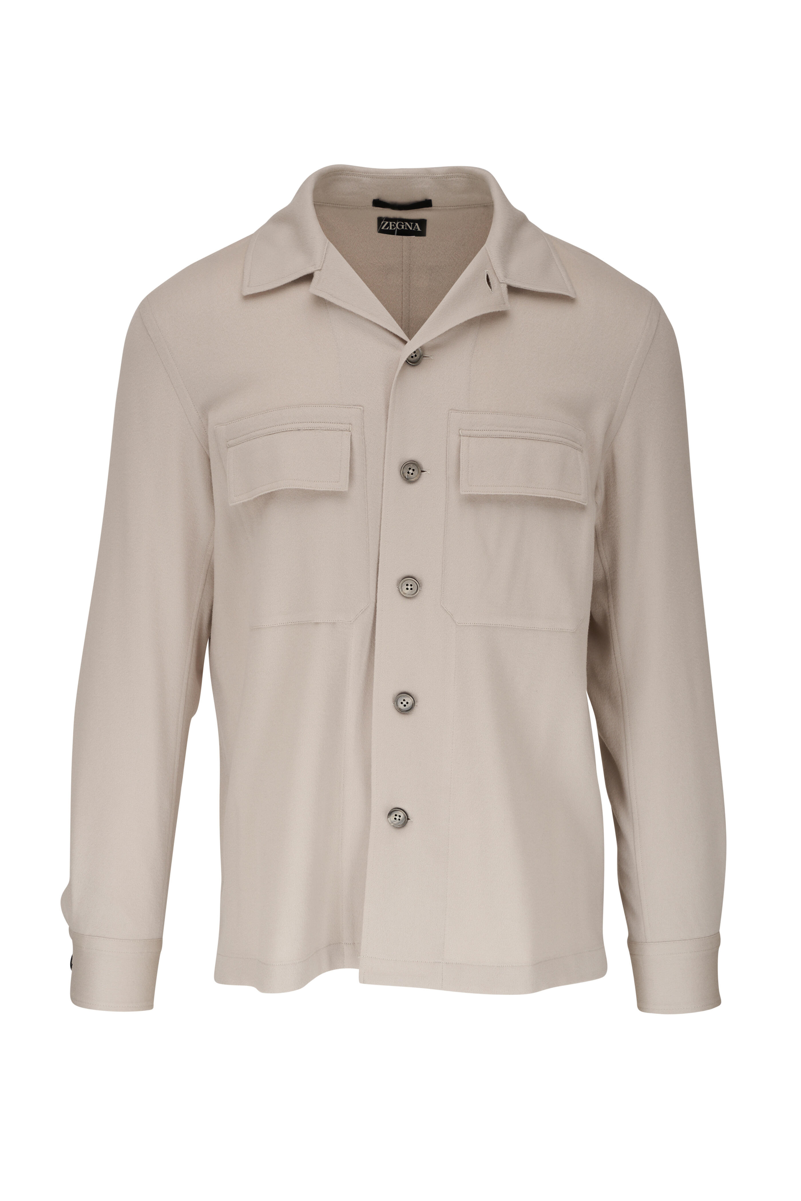 Zegna - Oasi White Cashmere Overshirt | Mitchell Stores