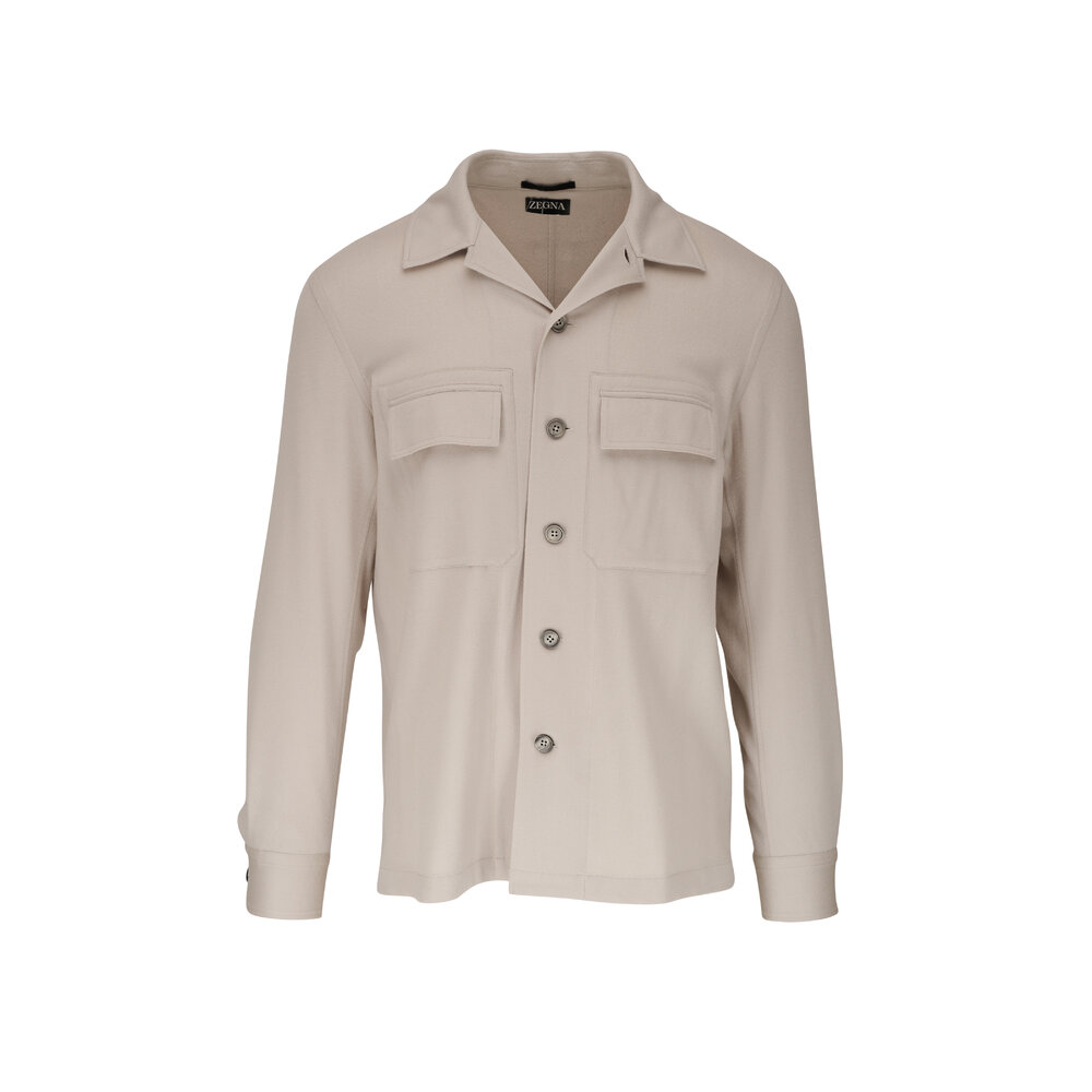 Zegna - Oasi White Cashmere Overshirt | Mitchell Stores