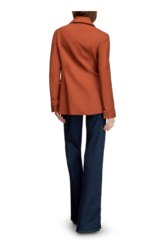 Veronica Beard Laramie Rust Beaded Collar Tailored Dickey Jacket - view 3