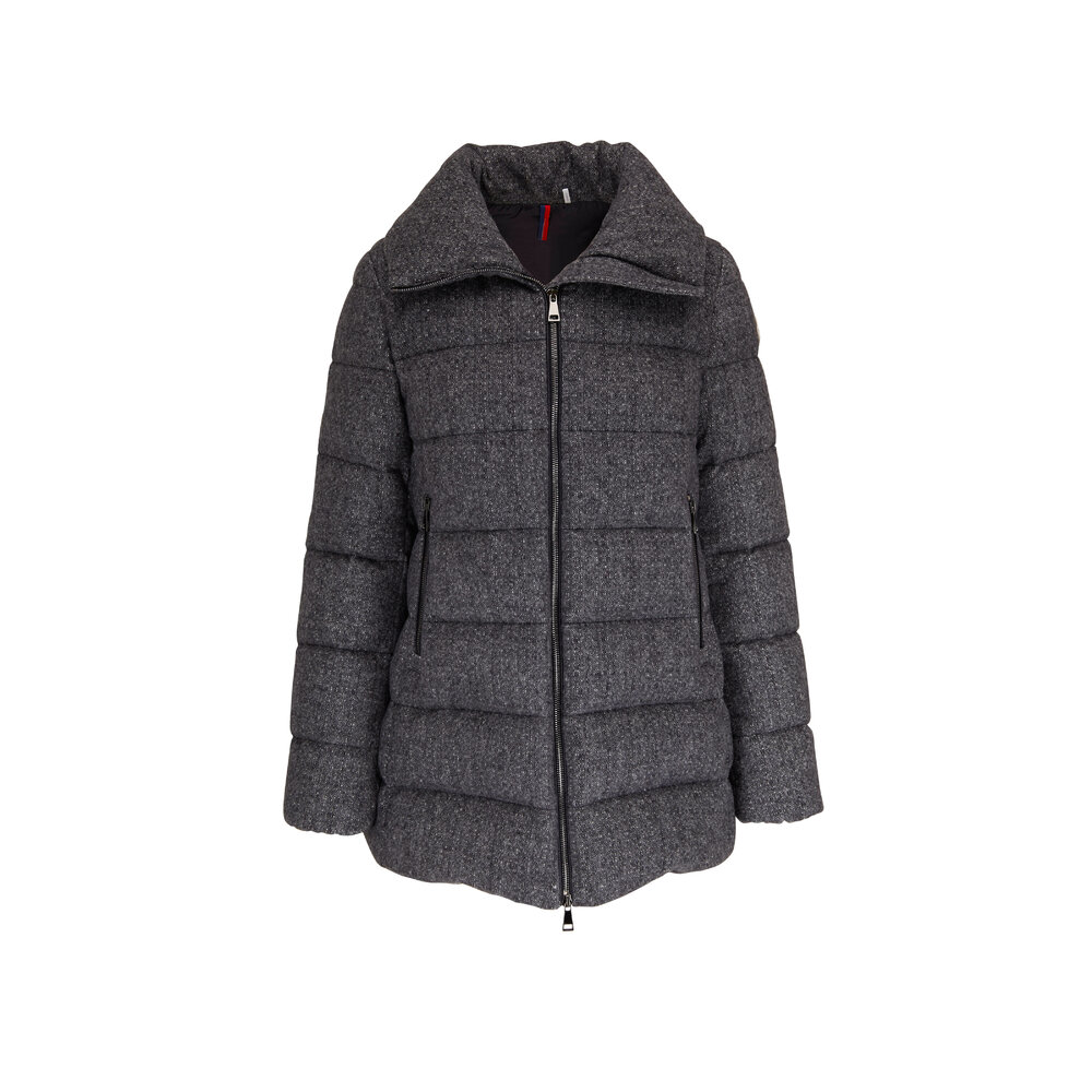 Moncler - Torcon Gray Down Donegal Tweed Jacket | Mitchell Stores