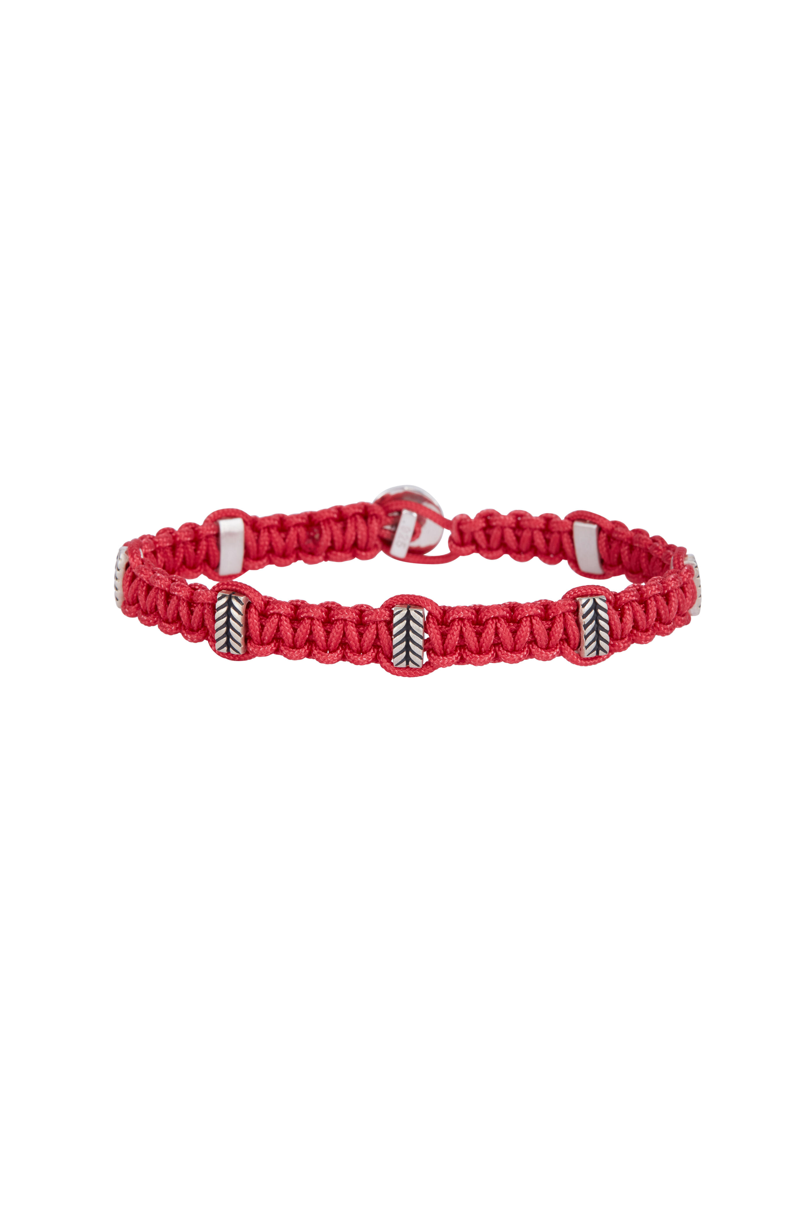 Catherine M. Zadeh - Leandro Red Macrame & Sterling Silver Bracelet