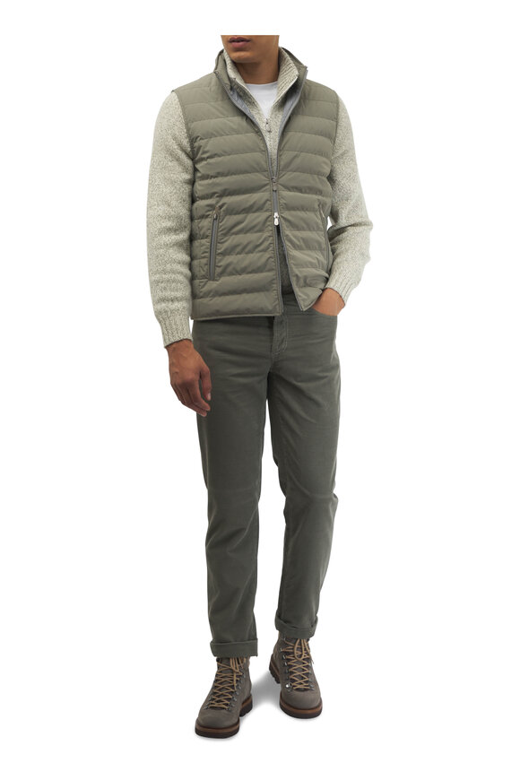 Brunello Cucinelli - Sage Mouline Cashmere Zip Cardigan