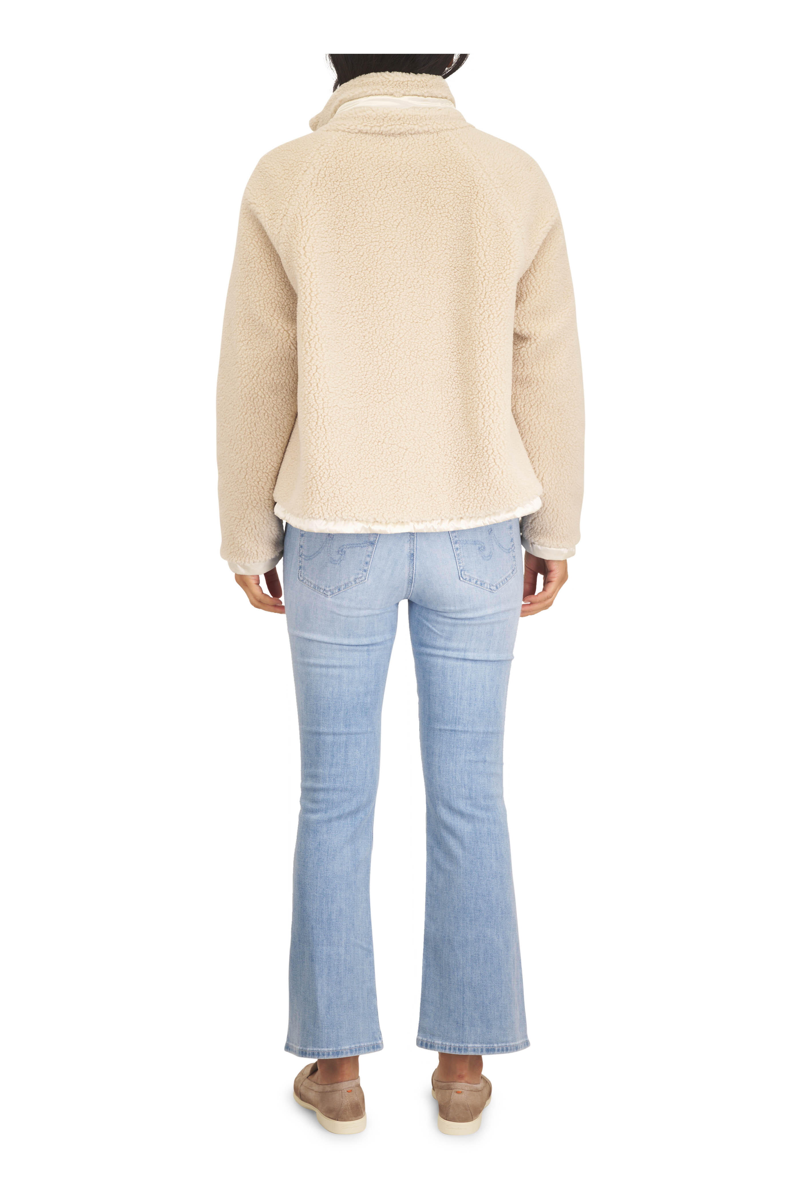 Herno - Cream Reversible Teddy Fleece & Nylon Jacket - view 3