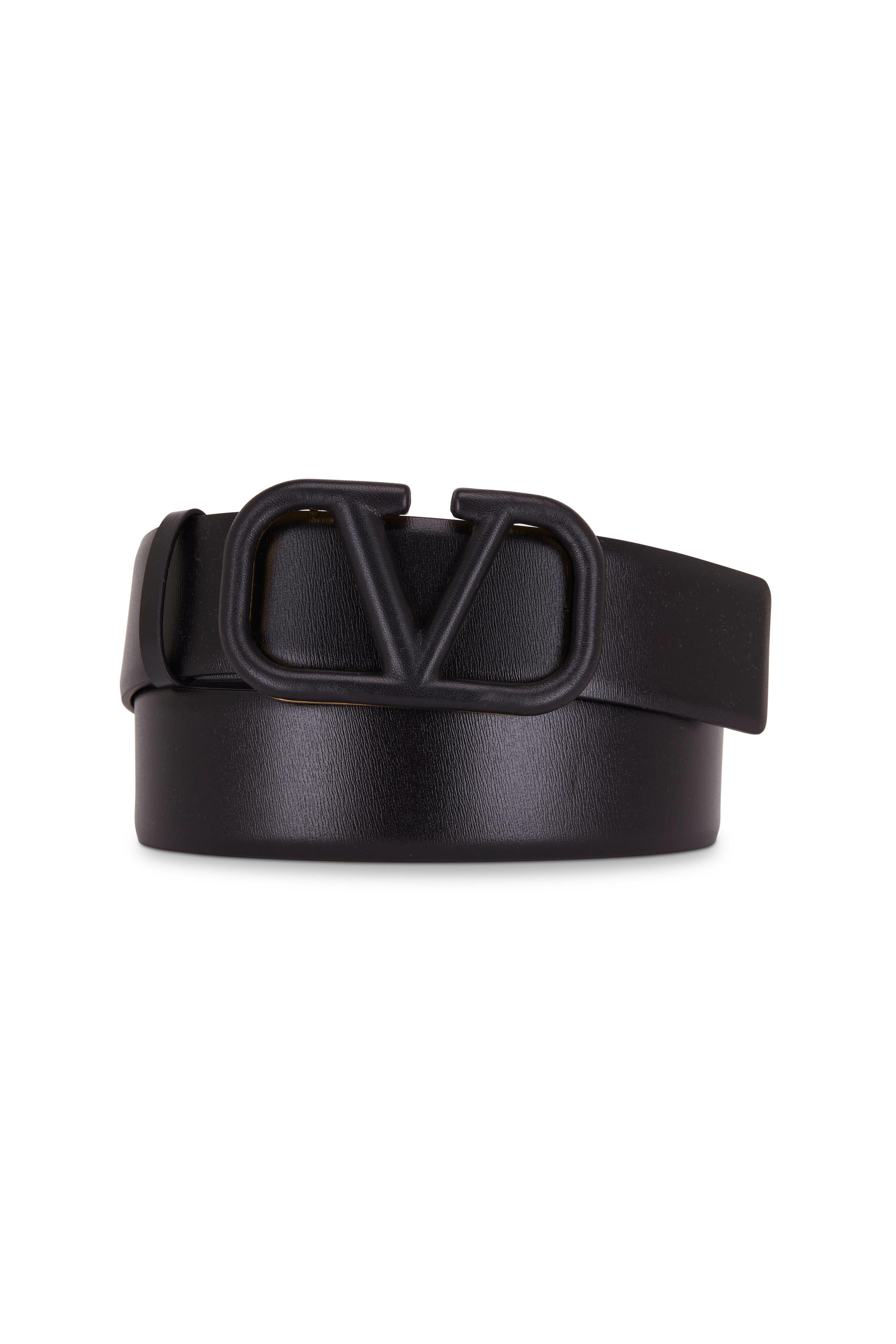 Jet Black Leather Gucci Belts For Man