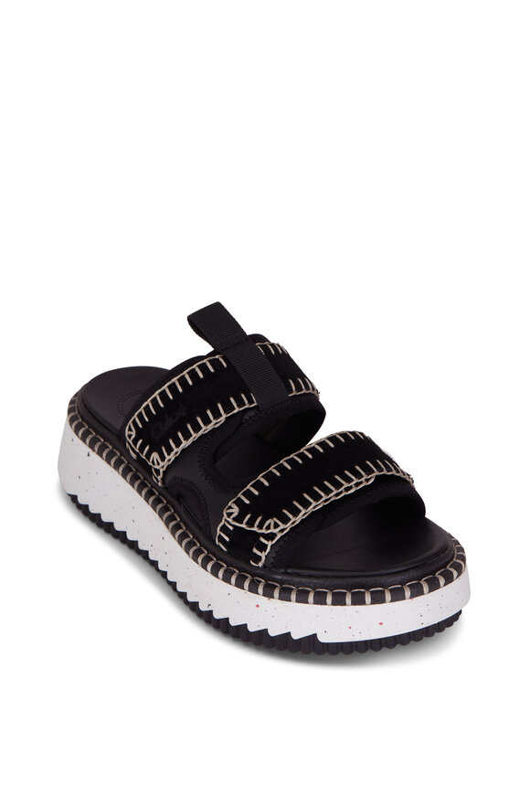 Chloé - Llilli Black Leather Flatform Sandal