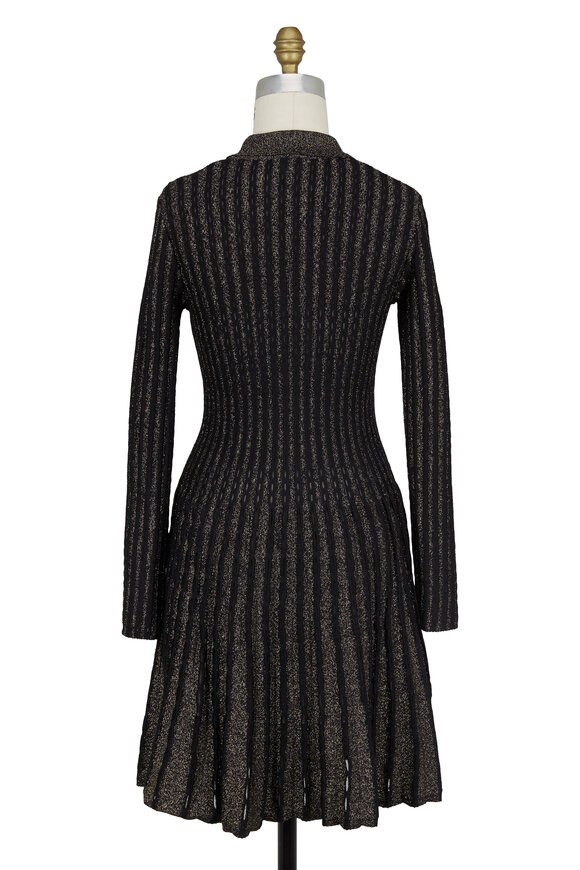 M Missoni - Black Lurex Long Sleeve Collar Dress