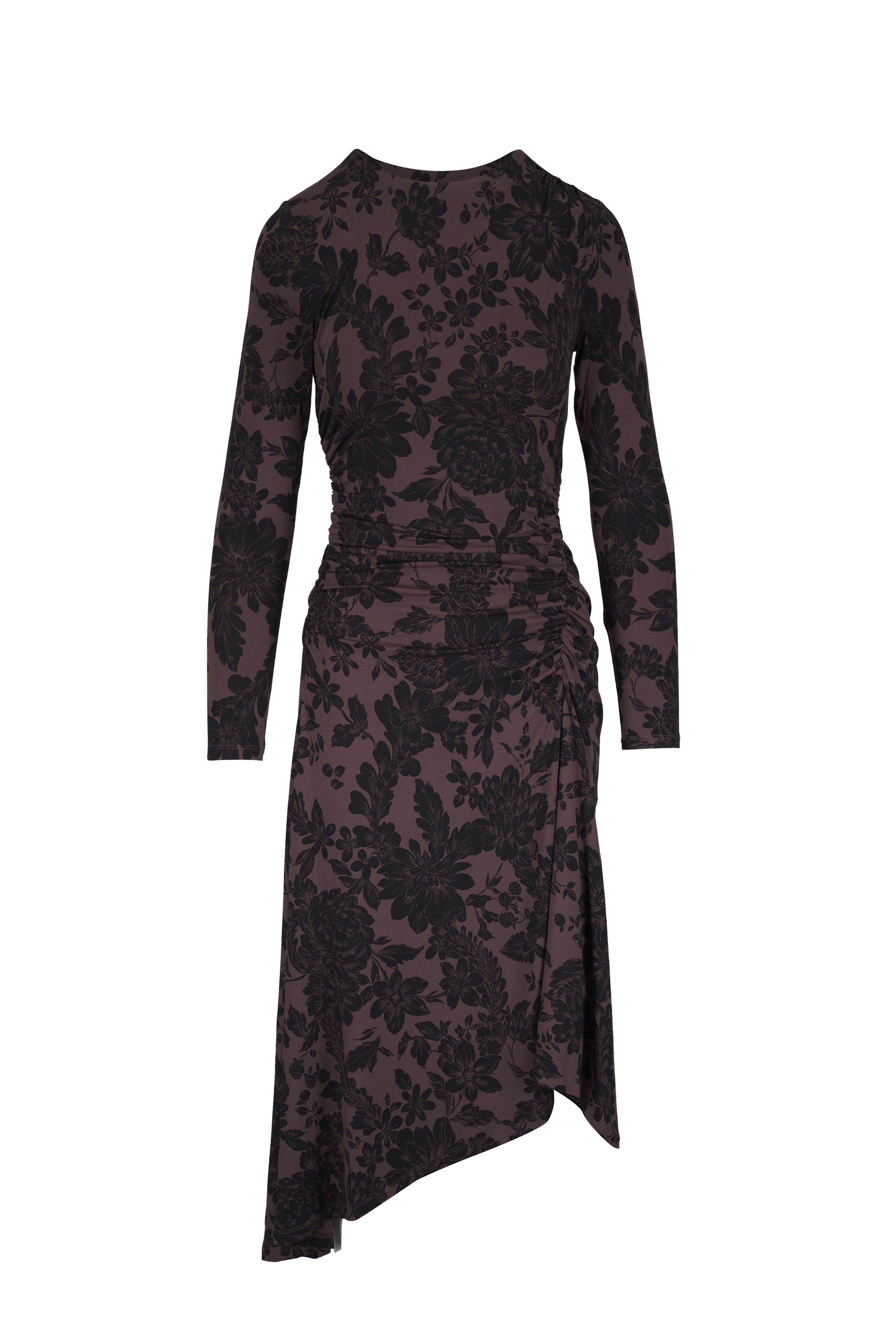Veronica Beard - Theodora Dark Lichen & Black Floral Print Dress