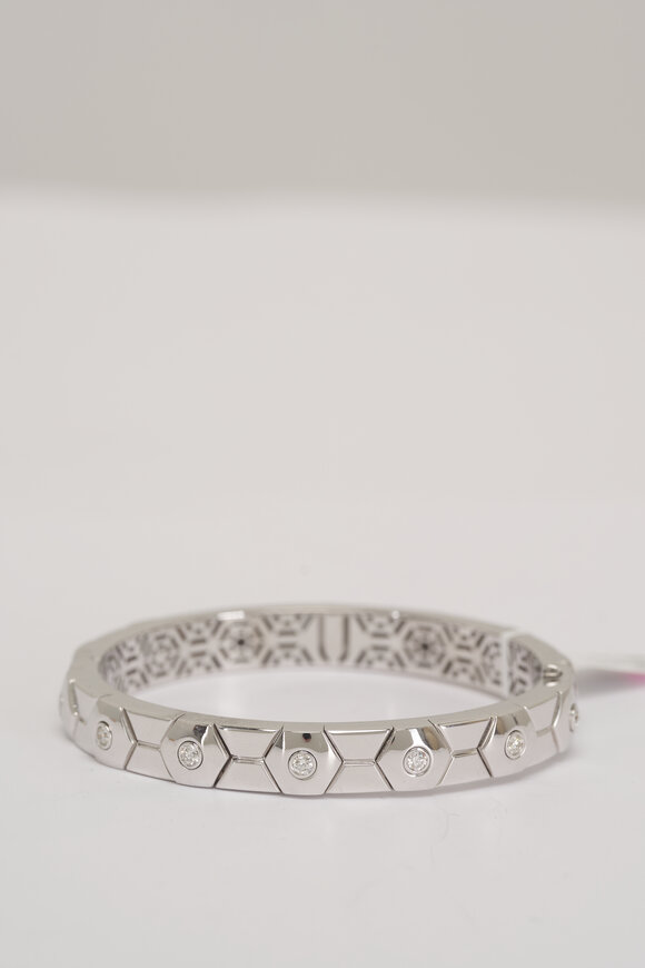 Miseno 18k White Gold Diamond Baia Sommersa Bangle