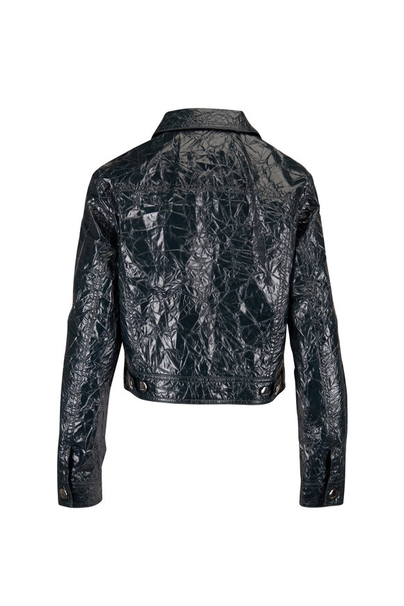 Marni Dark Petrol Crinkled Taffeta Jacket - view 2