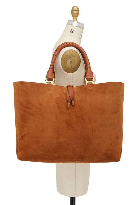 Chloé - Marcie Caramel Suede Large Tote Bag 