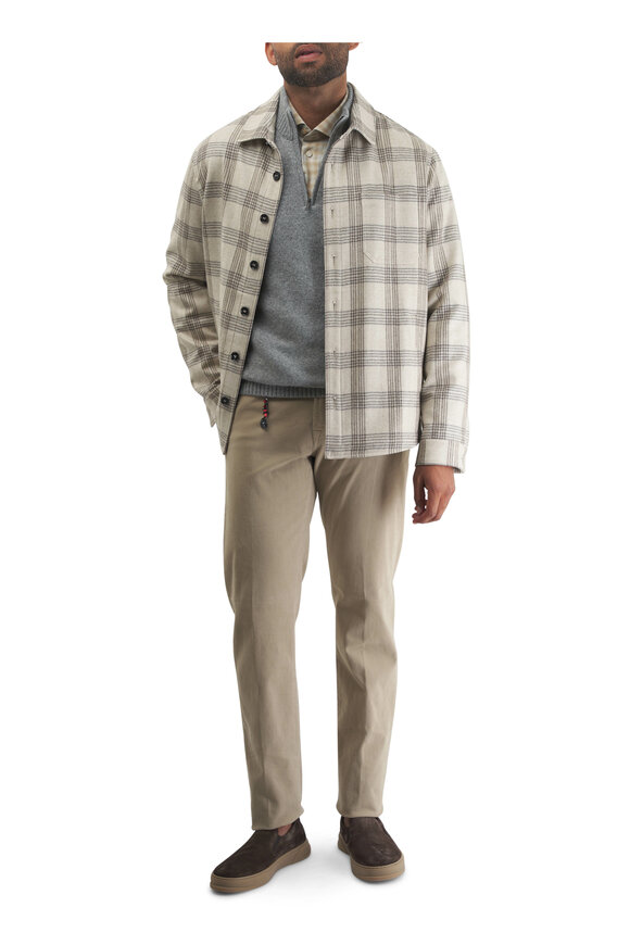 Maurizio Baldassari - Beige Plaid Wool Overshirt