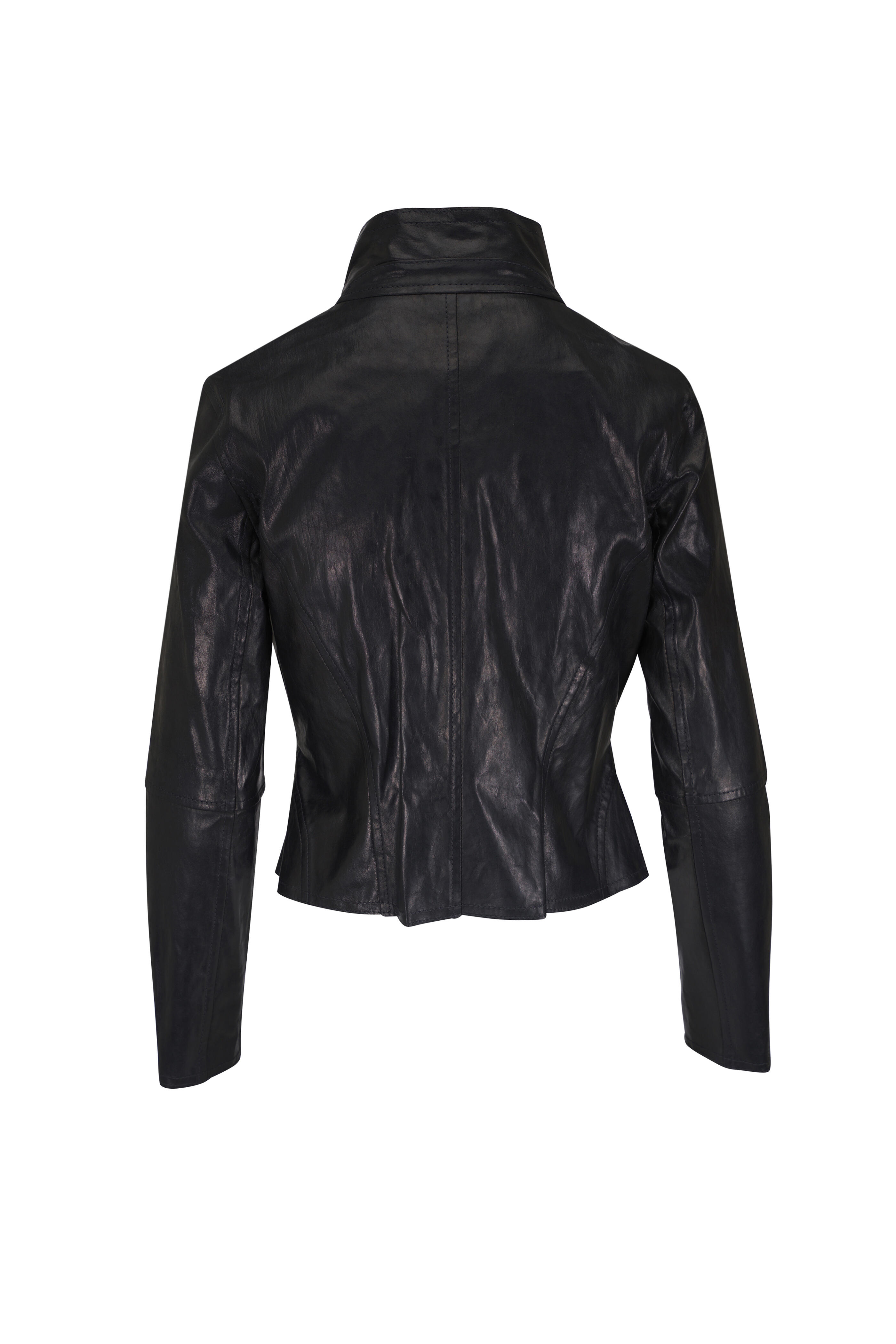 KZ_K Studio - Continuata Nero Drape Leather Jacket