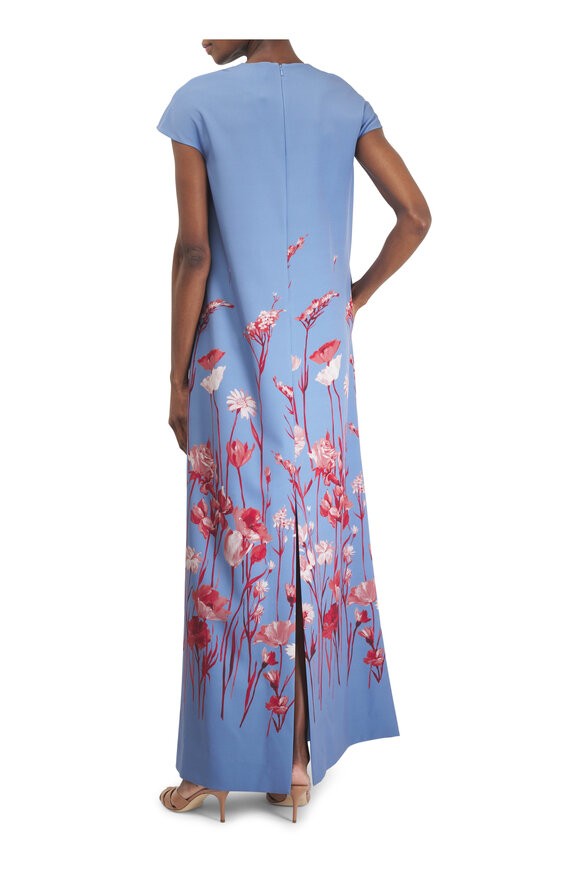 Lela Rose Cornflower Multicolor Floral Crepe Augusta Gown - view 4