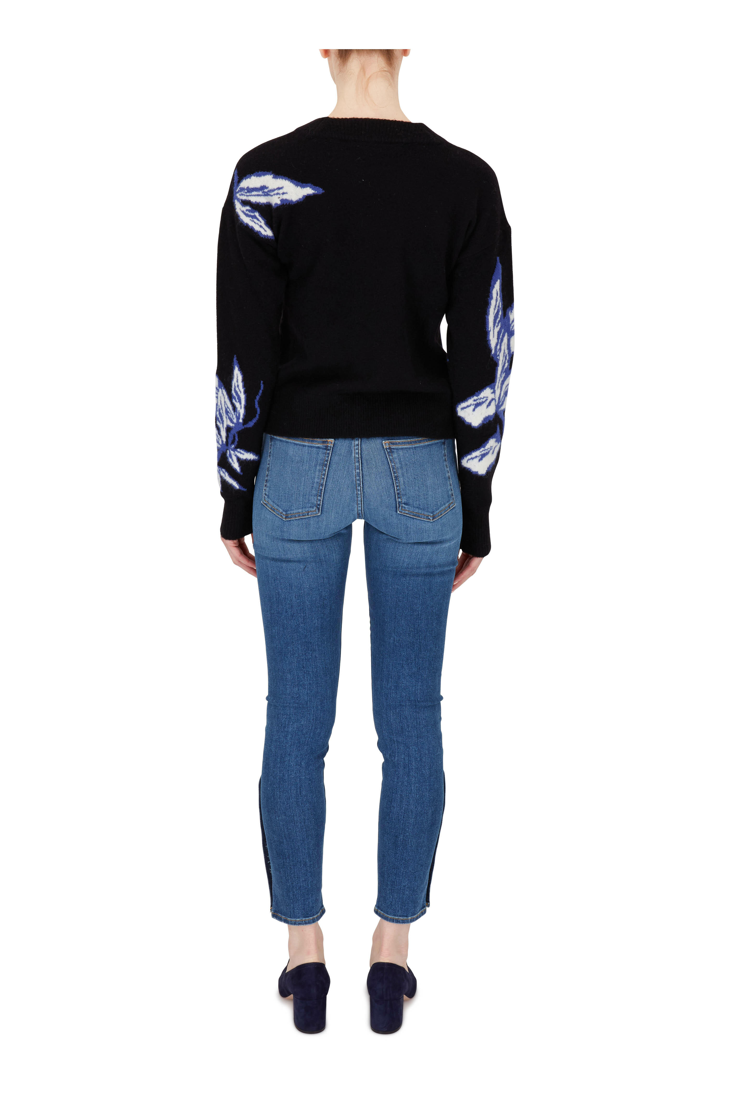 Gianvito Rossi - Navy Suede Chunky Heel Loafer, 60mm