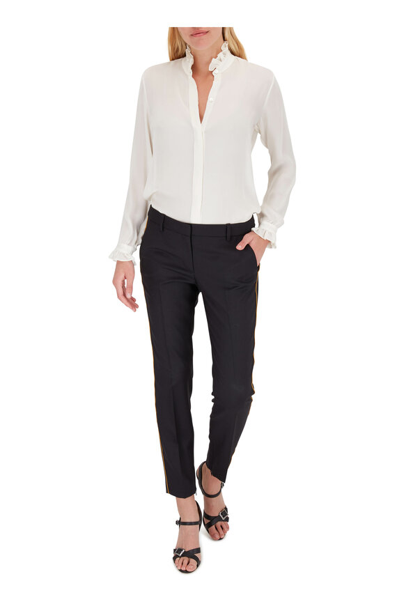 Nili Lotan - Leo Black Stretch Wool Pant