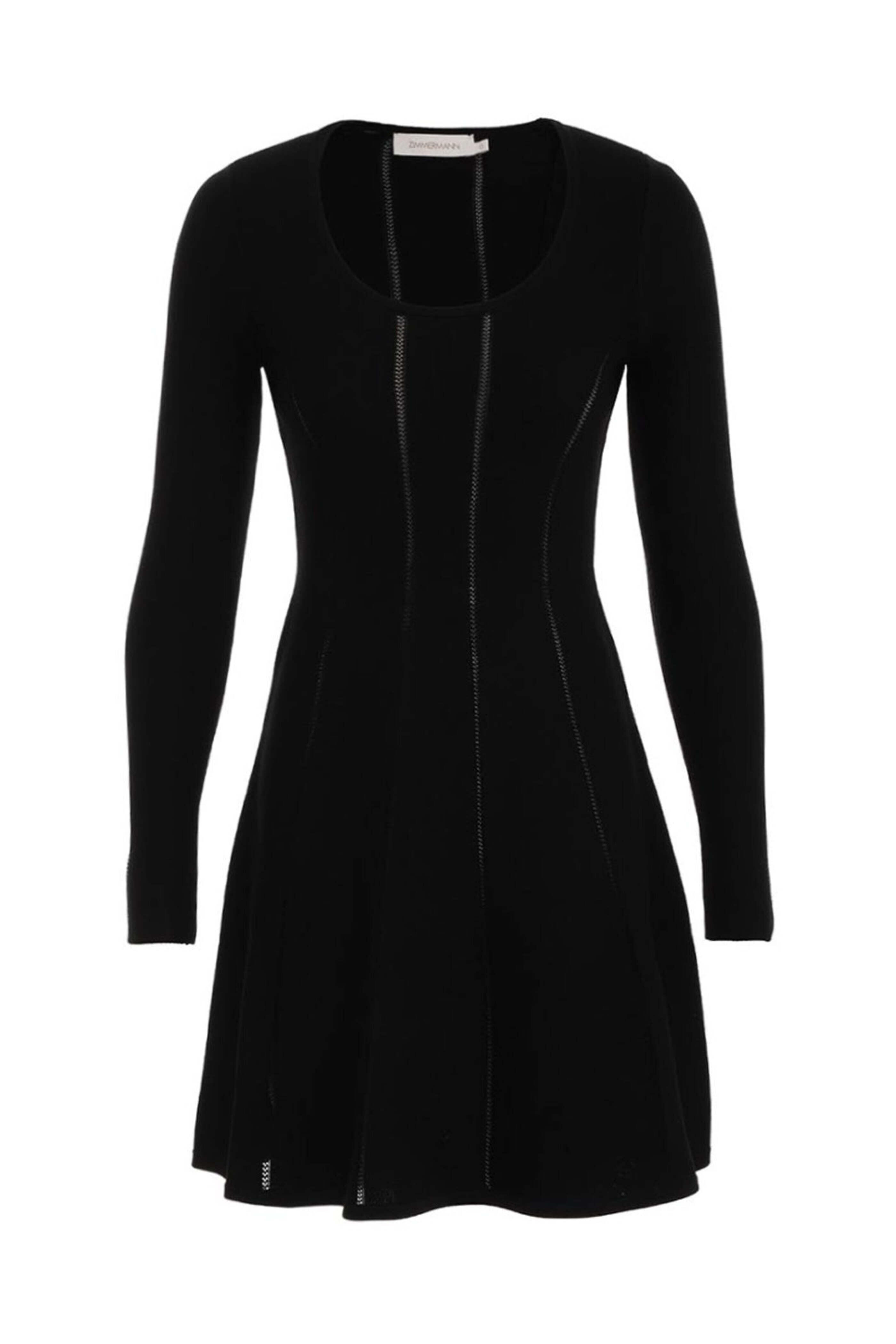 Zimmermann - Black Luminosity Knit Panel Mini Dress